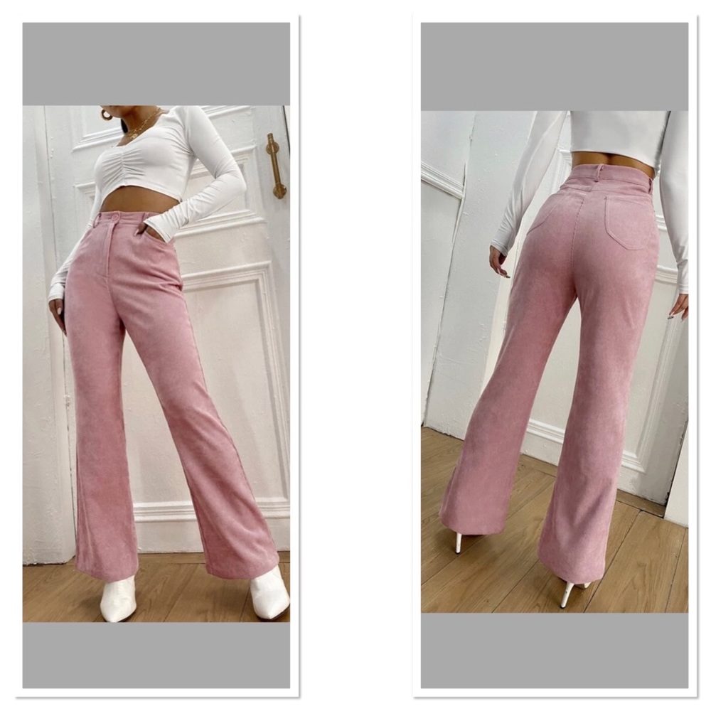Shein Slant Pocket Corduroy Flare Leg Pants. Size 2